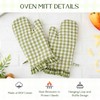 Twistover Checkered Oven Mitts 2-Pack Set, 13.5"x6.5" Cotton Mitts Plaid
