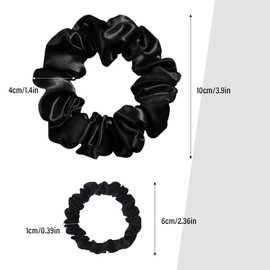 UEIOAVL Haargummis, 10-teiliges Damen-Haarband-Set aus Seide und Satin große und kleine Haarbänder elastische Haarbänder für Frauen und Mädchen (Schwarz, Braun, Kaffee, Hellkaffee, Beige)