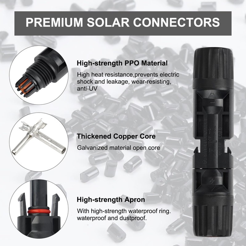 DYVIAHOME MC4 Solar Connectors, 6 Pairs Solar Panel Connectors, IP67
