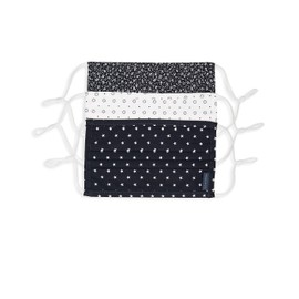 Perry Ellis Standard Reusable Pleated Woven Fabric Face Masks (Pack of 3, Assorted Prints and Colors)