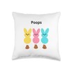 Colorful Marshmallow Bunny Poops Throw Pillow