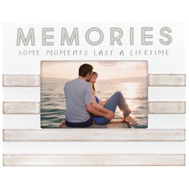 Malden International Designs 4x6 Memories Sentiment Picture Frame Memories Some Moments Last A Lifetime Raised Sunwashed Contrasting Stripes Gray Screenprinted Text