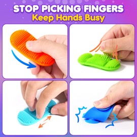 LESONG Fidget Sensory Toys for Kids: Layered Bristle Tactile Toys with Suction Cup for Autism Kids - Sensory Items for Desk Classroom - Fidgets for Students Calming Focus 6 Pack