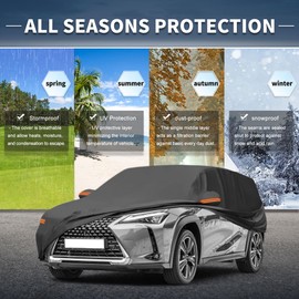 X AUTOHAUX Car Cover for Lexus UX 210D-PU Outdoor Full Car Cover All Weather with Door Zipper for Waterproof Windproof Sun Rain Snow Protection