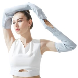 [Weelya] アームカバー レディース 手袋カバー コンプレッション 夏用 UVカット 日焼け止め 吸汗速乾 メッシュ生地 (ライトブルー)