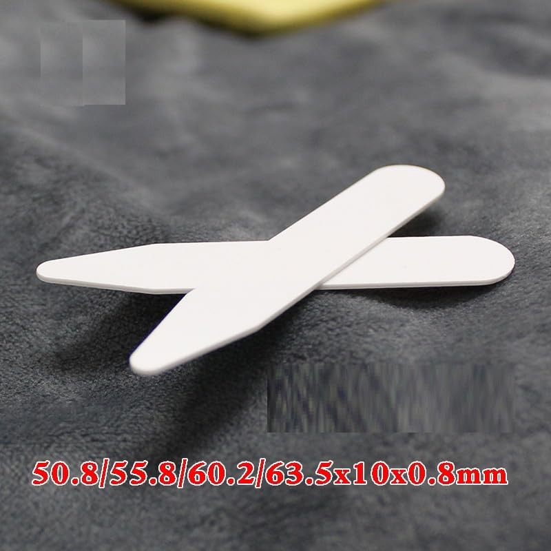 LORJE 100Pcs Shirt Collar Stays,5 Sizes Collar Stiffeners Plastic White