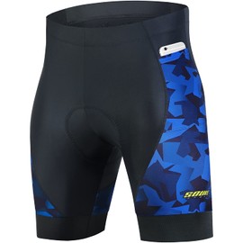 Souke Sports Padded Bike Shorts for Men Cycling Bicycle Shorts Comfortable Road Biking Pants BlackBlue