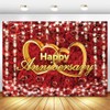 Qian Valentine's Day Red and Gold Happy Anniversary Photography Backdrop