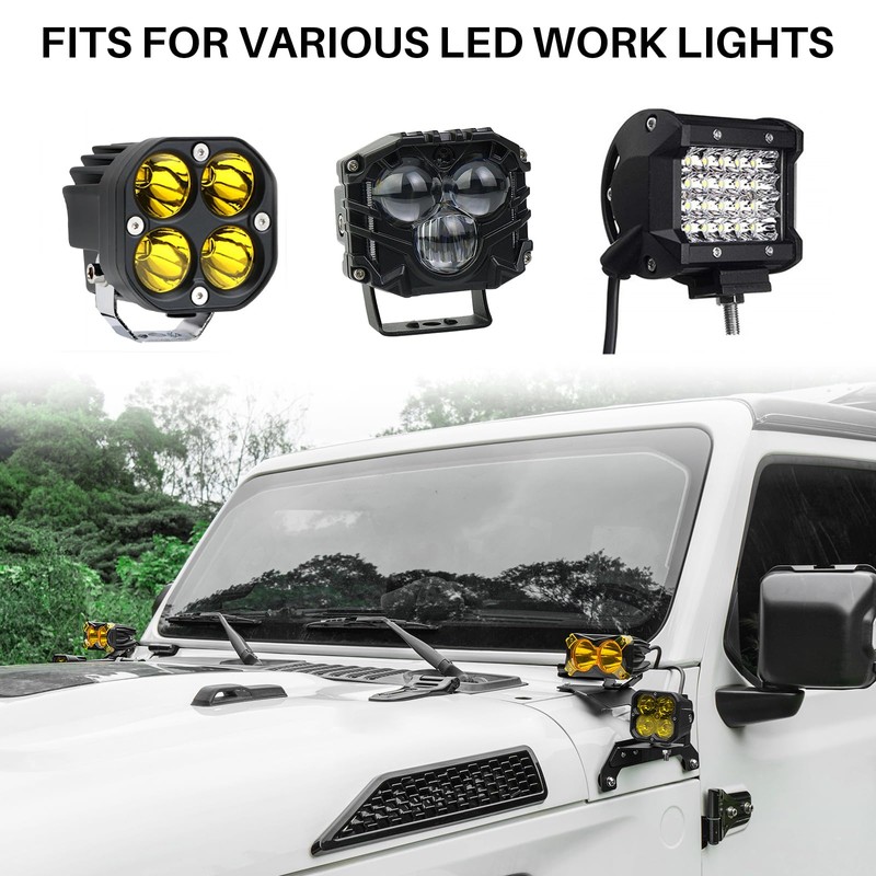 BIZOCO A Pillar Light Mount for Jeep Wrangler JL Gladiator