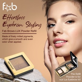 Lux Eyebrow Kit Refill Powder - Soft and Natural Eyebrow Definition for Slate/Black Brows On-The-Go