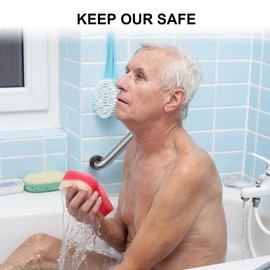 Bathroom Grab Rails, Happybase 2pcs 12 inch Hand Rail for Disabled, Safety Grab Bars, Stainless Steel Shower Handle, Bath Grips for Elderly Handicap Children Disability Aids