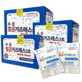 Water-based sterilized gauze 5cm 7.5cm 10cm individually packaged 5 sheets x 20 bags wound dressing gauze, sterilized gauze 10cm / 수성 멸균거즈 5cm 7.5cm 10cm 개별포장 5매x20포 상처드레싱 가제, 멸균거즈 10cm