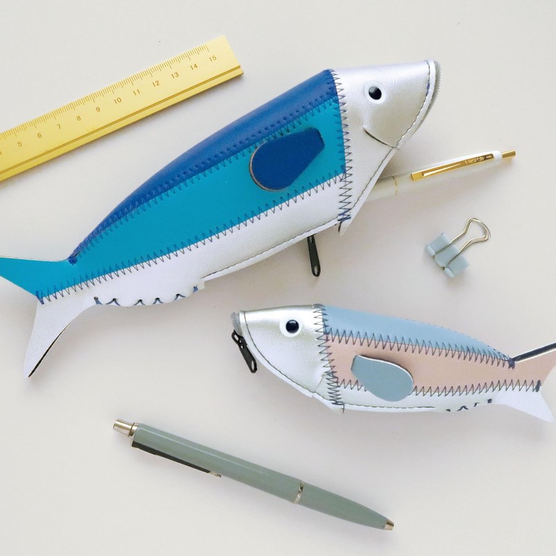 Elcommune Pouch Mini Fish Case Silver & Smoke FC-36