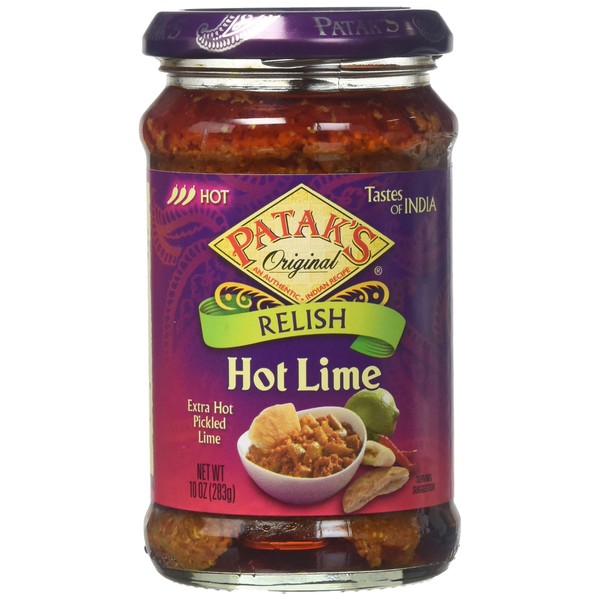 Patak's Hot Lime Relish Spicy & Fruity Extra Hot 10oz