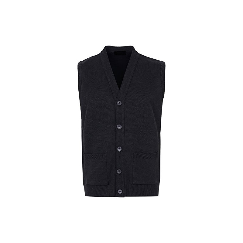 Mens Knitted Waistcoat Full Front Button Closure With Front Pockets
