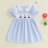 Toddler Baby Girl Sailboat Outfit Smocked Dresses Doll Collar Dress