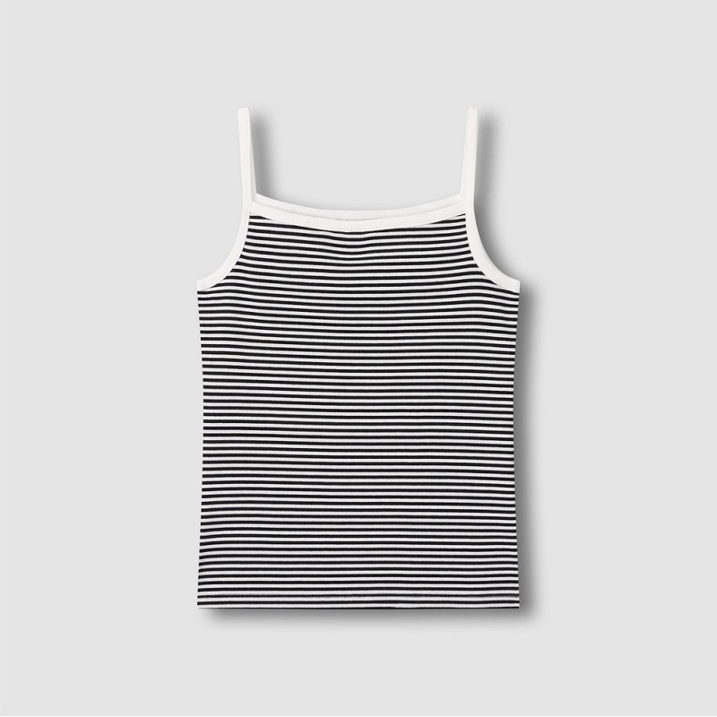 JAJU [JAJU] Women's Cotton Rib Square Neck Sleeveless T-shirt_Jet Black