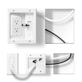 TV Cable Hider Wall Kit for Wall Mounted TV with Recessed Power Outlet,9ft Cord with Cutting Tool,for Home Cinema Cable Management,Concealed in-wall Cable Solution