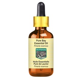 Devprayag Pure Bay Essential Oil (Pimenta racemosa) with Glass Dropper Natural Therapeutic Grade Steam Distilled 50ml (1.69 oz)