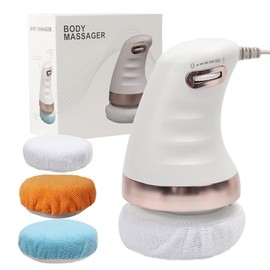Moldeador Vibratorio Anticelulítico con 3 Almohadillas Intercambiables, Máquina de Masaje Corporal, Tonificar Reducir Celulitis y Mejorar Circulación,