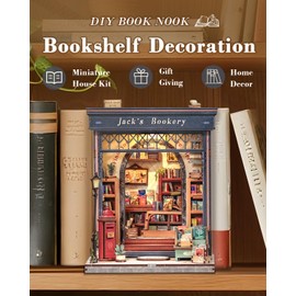 CUTEBEE Book Nook Kits for Adults - DIY Miniature Dollhouse 3D Wooden Puzzles Bookend for Bookshelf Deco | Creative Gifts (Jack's Bookery)