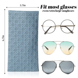 Pack of 4 Soft Glasses Case, Sunglasses Case, Glasses Case, PU Leather Glasses Case, Protective Case for Glasses (Black, White, Grey and Brown)