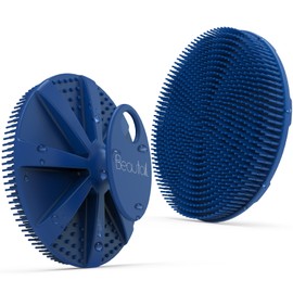 Silicone Body Scrubber, BEAUTAIL Shower Bath Scrubber, More Hygienic Than Traditional Loofah, Lather Nicely, Long Lasting, Gentle Exfoliating Brush for Women Men Baby Sensitive Skin, 1 Pack, Blue