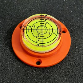 ZUJHPYMI 2Pcs Circular Bubble Levels with Plastic Case Base, Round Spirit Level Measuring Layout Tools Levels, Screw Mounted (50x17mm)