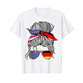 German American Patriot Grown Proud Women Girl Flag T-Shirt