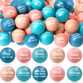 Liliful 48 Pieces Motivational Stress Balls Bulk for Adults Fidget Toys Inspirational Squeeze Balls Valentine‘s Day Employee Appreciation Gift Adult Goodie Bag Stuffer 2.2 Inch(Morandi Color)