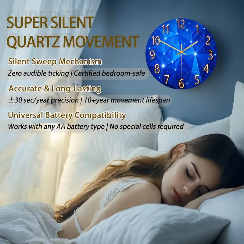 Galaxy Starry Night Wall Clock for Living Room Decor Kitchen