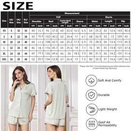 WJing Yi Jia Womens Pajamas Set XS-XXL Soft Pajama Sets Pjs Set Button Down Bride Knitted Pj Lounge Set Sleepwear Loungewear
