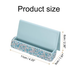 sourcing map Business Card Holder for Desk, Plastic Single Side Business Name Card Organizer Desktop Card Rack Display Stand for Office Exhibition Meeting Home, Blue