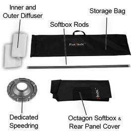 Fotodiox Pro Strip Box softbox 12"x80" with Speedring and Eggcrate (2x2x1.5 Grid), for Broncolor (Impact), and Visatec Strobe Light, Soft Box, Speed Ring