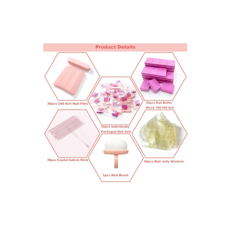 Kit de manicura de 4 piezas, limas de uñas de