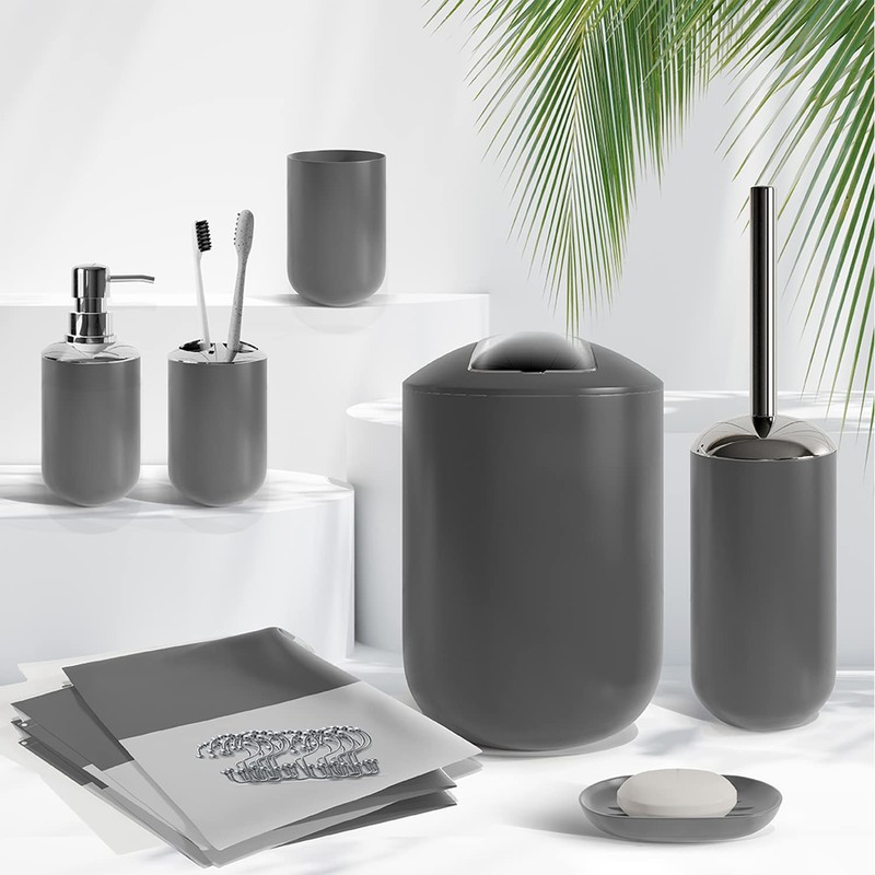 Clara Clark Bathroom Accessories Set - 23PC Shower Curtain Set