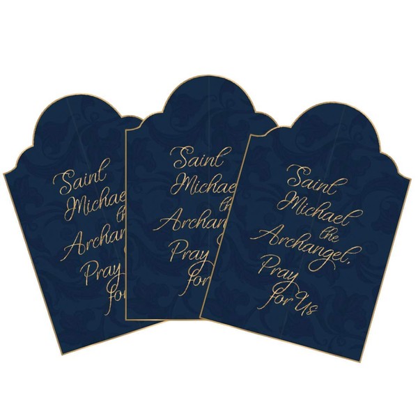 Needzo Religious Tri-folding Greeting Cards with Envelopes, Saint Michael the