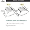 Campingmoon Portable Campfire Grill Grate 304 Stainless Steel Folding Camping