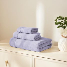 Marvione Bath Towels Set 6 Piece, 100% Turkish Cotton Highly Absorbent and Soft Towels for Bathroom 2 Bath Towels 2 Hand Towels 2 Washcloths, Lavender