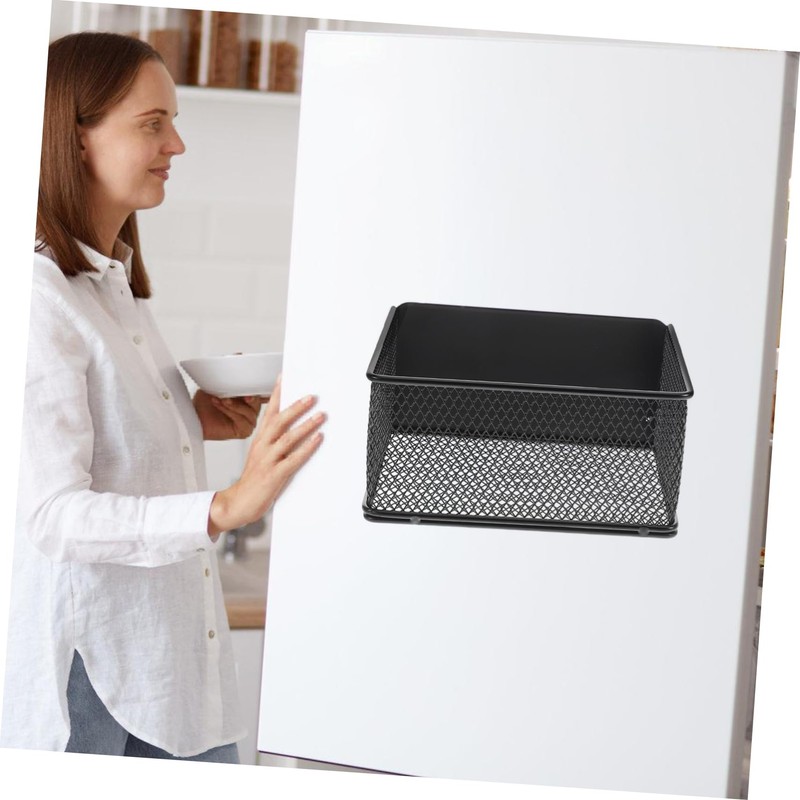 Mikinona Magnetic Fridge Side Organizer Compact Storage Basket for Kitchen