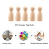 LUUFAN 20pcs Wooden Peg Dolls, Unfinished Wooden Female People Shape