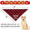 Dog Valentines Day Scarf, Plaid Pet Bandana Triangle Bibs Kerchief
