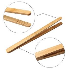 12pcs Sweet Tongs Wood Toast Tongs Bamboo Kitchen Tongs for Cooking Tea Utensil Sugar Bamboo Salad Tongs Kongfu Tea Wooden Tea Clip Food Tea Tweezer