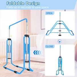 LILYPELLE Expandable Gymnastics Bars, Adjustable Height Gymnastic Horizontal Bars, Heavy Duty Junior Training Kip Bar Gymnastics Equipment for Home, Folding Training Monkey Bars for Kid, Girls, Boys