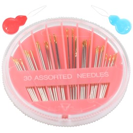 Eketirry Premium Hand Sewing Needles，2 Pack 30-Count Assorted Needles for Sewing Repair, 6 Different Sizes Sewing Needles with 2 Threaders (Pink, 2)