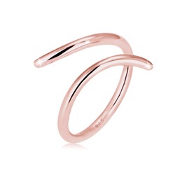 Elli Blogger Women's Ring Rose Gold-Plated Silver 925, 54 (17.2), Facet cut