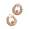 Four Leaf Clover: Ma445 Ruby Zirconia, 10K Gold Horseshoe, Horseshoe