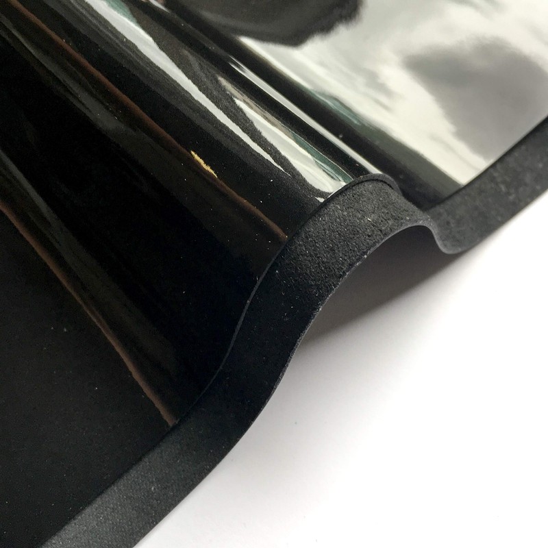 Piel de charol negro auténtico (negro, 30 x 60 cm)