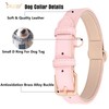 Classic Pink Leather Dog Collar for Small Medium Large Dogs