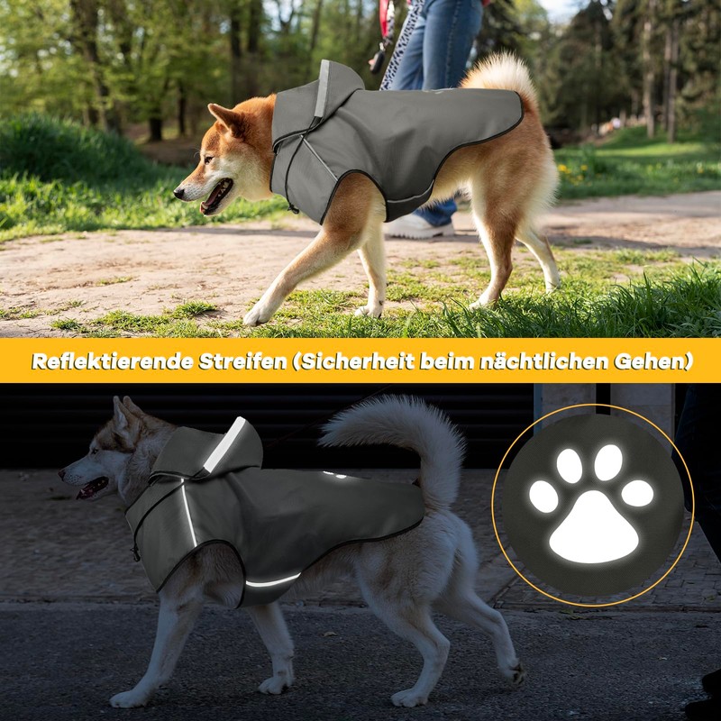 Grey Dog Raincoat